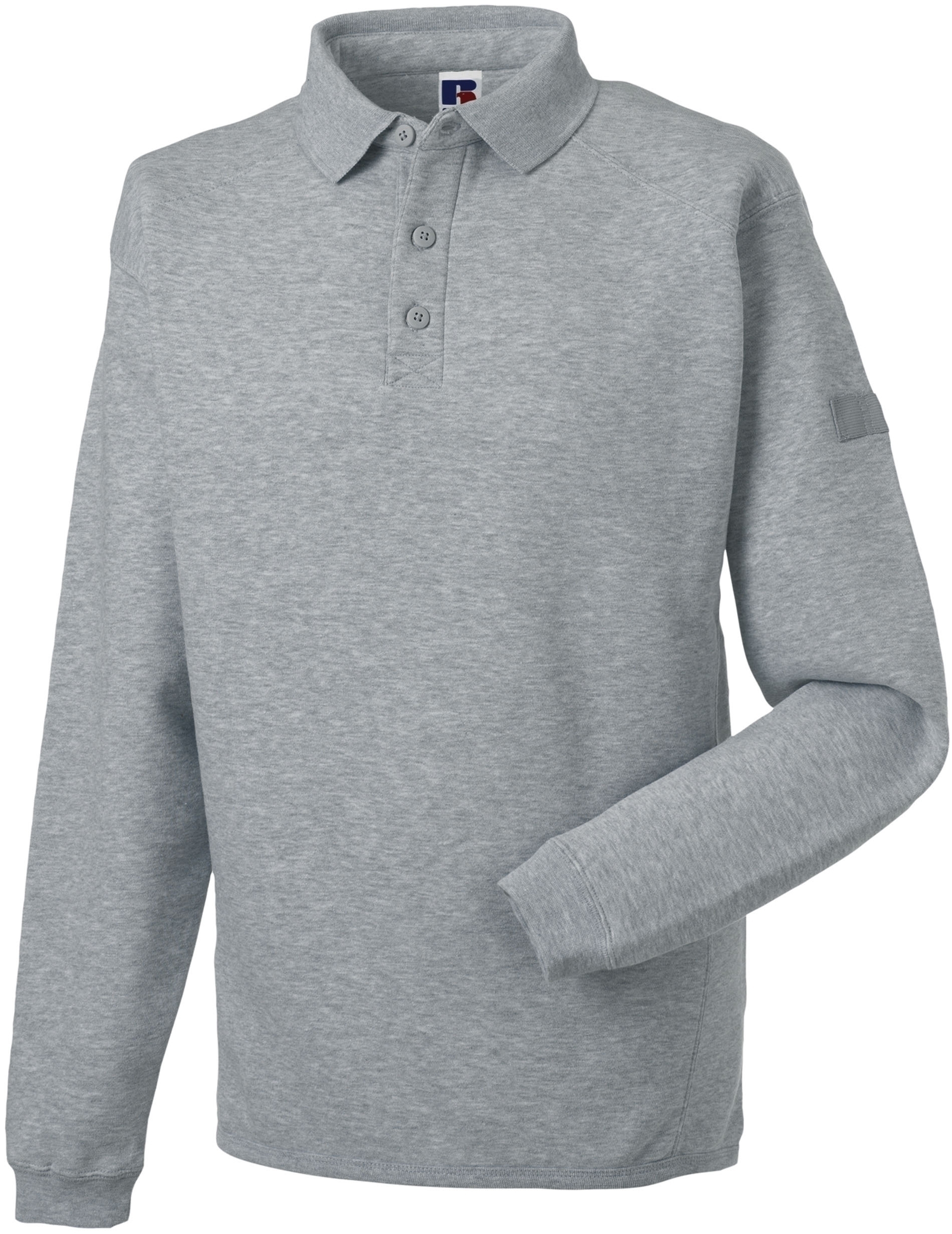 Sweatshirt de Travail Col Polo Très Résistant Light Oxford Gris, à personnaliser avec le logo de votre club. Sweatshirt de Travail Col Polo Très Résistant Light Oxford Gris
