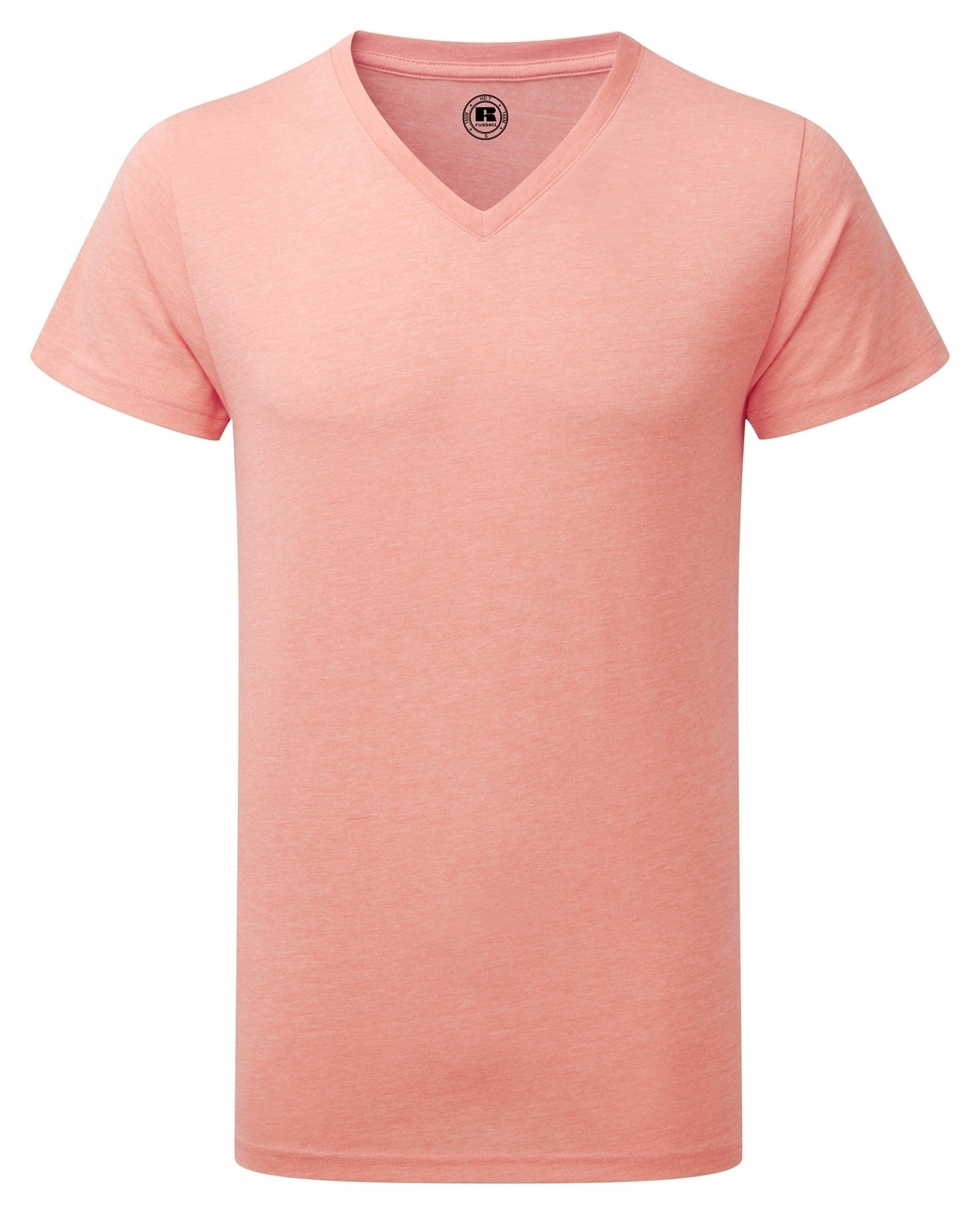 T-shirt Homme Col V HD Coral Marl rose, à personnaliser avec le logo de votre club. T-shirt Homme Col V HD Coral Marl rose