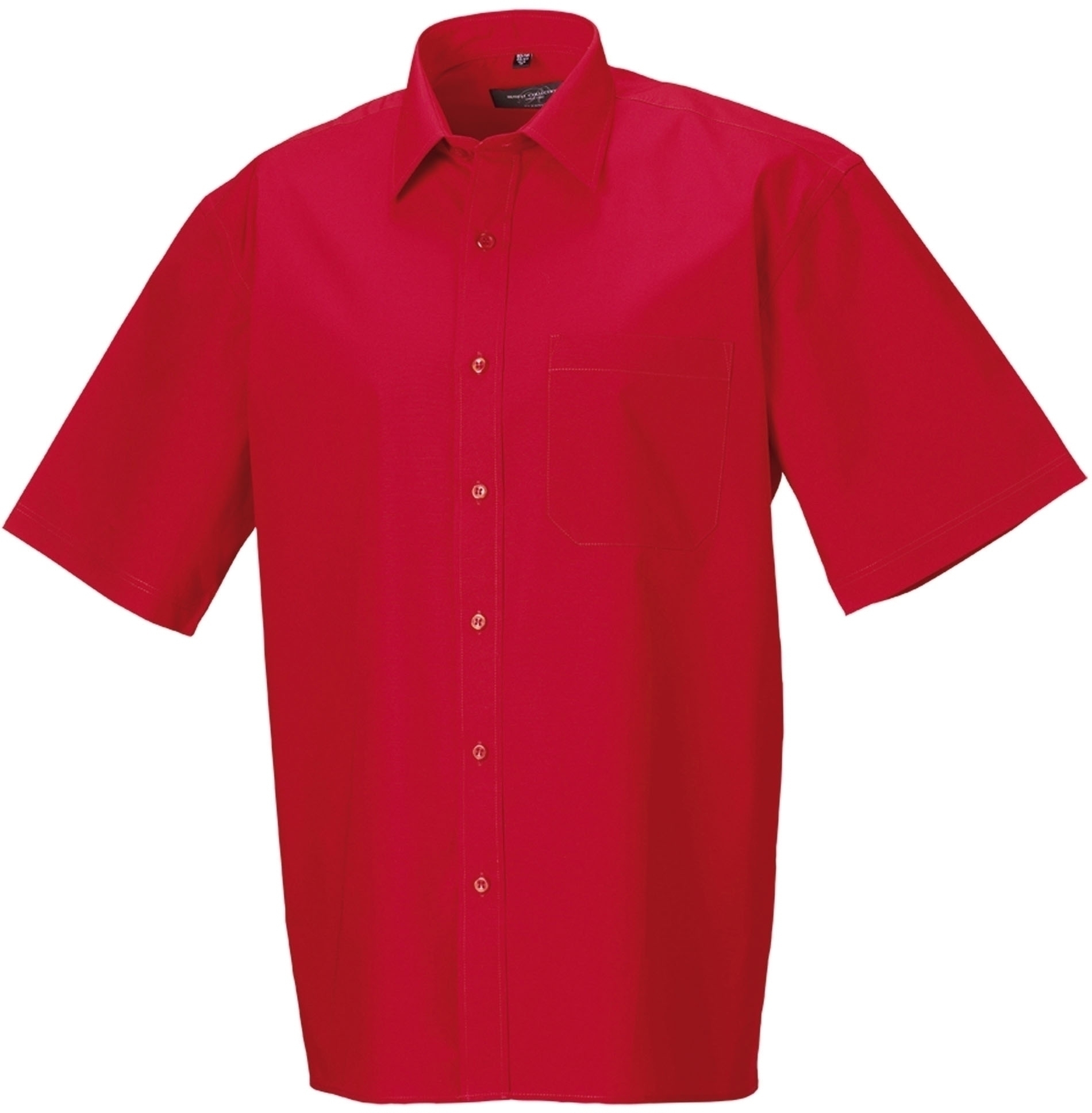 CHEMISE HOMME POPELINE PUR COTON MANCHES COURTES Classic Red Rouge, à personnaliser avec le logo de votre club. CHEMISE HOMME POPELINE PUR COTON MANCHES COURTES Classic Red Rouge