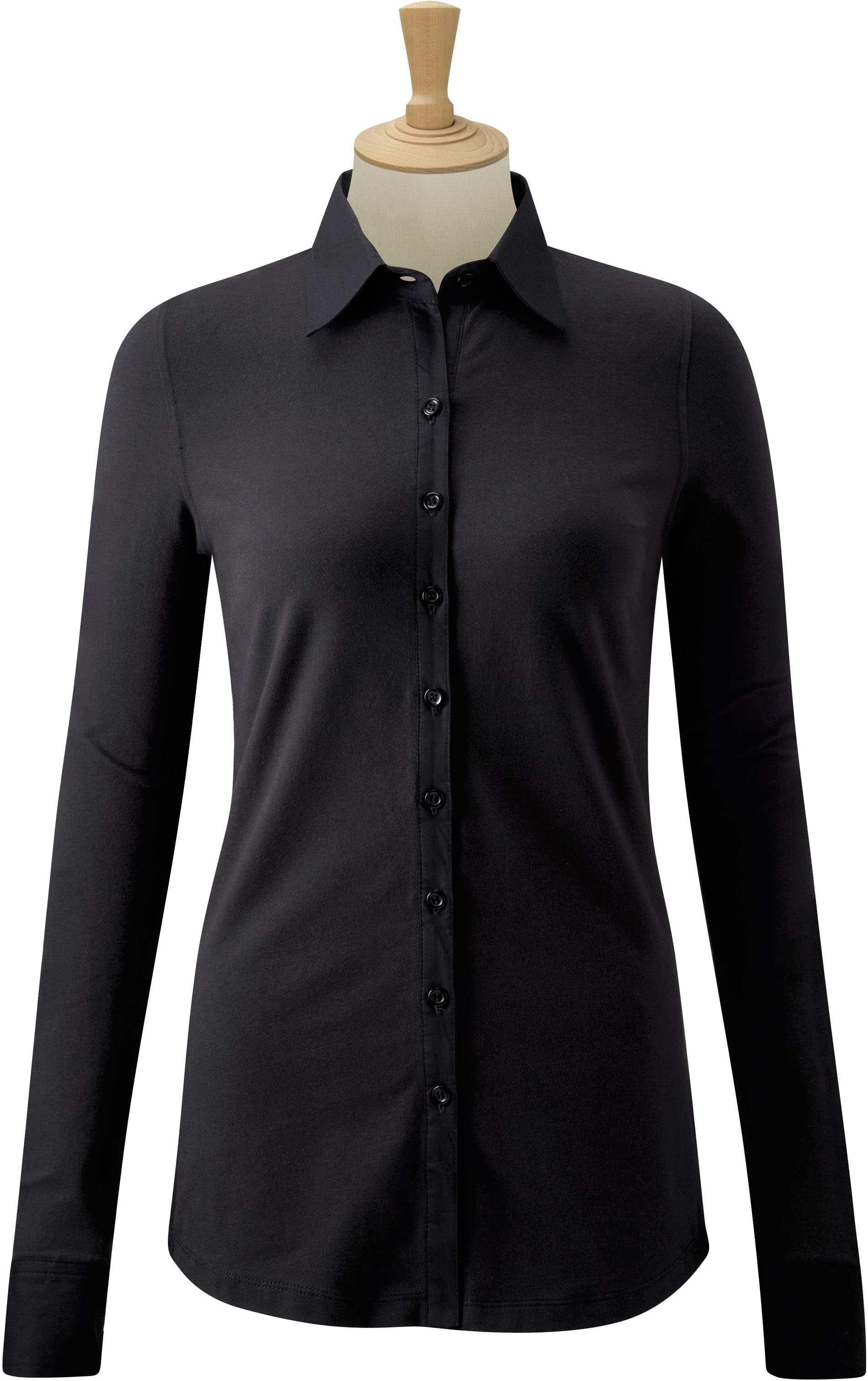 CHEMISE FEMME STRETCH MANCHES LONGUES Black Noir, à personnaliser avec le logo de votre club. CHEMISE FEMME STRETCH MANCHES LONGUES Black Noir