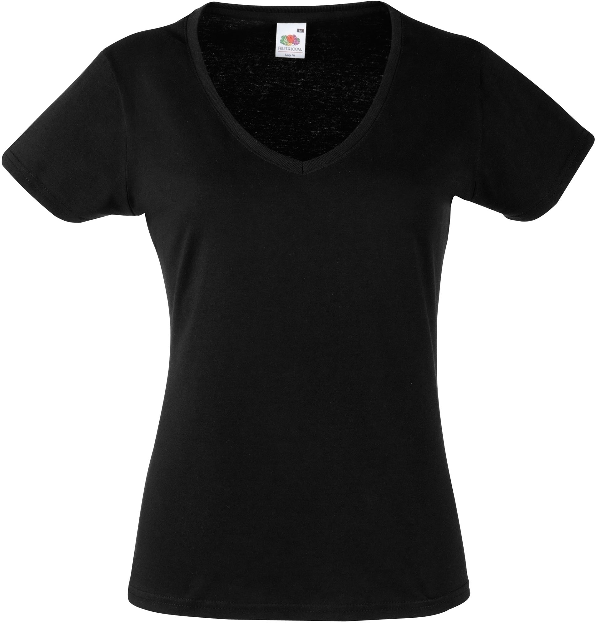 T-SHIRT FEMME COL V VALUEWEIGHT (61-398-0) Black Noir, Ã personnaliser avec le logo de votre club. T-SHIRT FEMME COL V VALUEWEIGHT (61-398-0) Black Noir