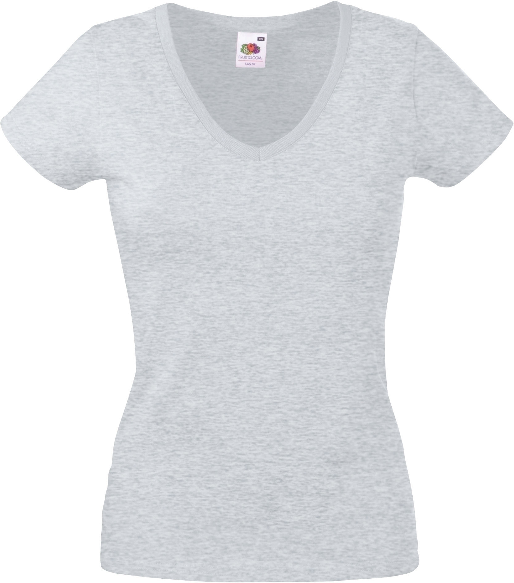 T-SHIRT FEMME COL V VALUEWEIGHT (61-398-0) Heather Grey Gris, Ã personnaliser avec le logo de votre club. T-SHIRT FEMME COL V VALUEWEIGHT (61-398-0) Heather Grey Gris