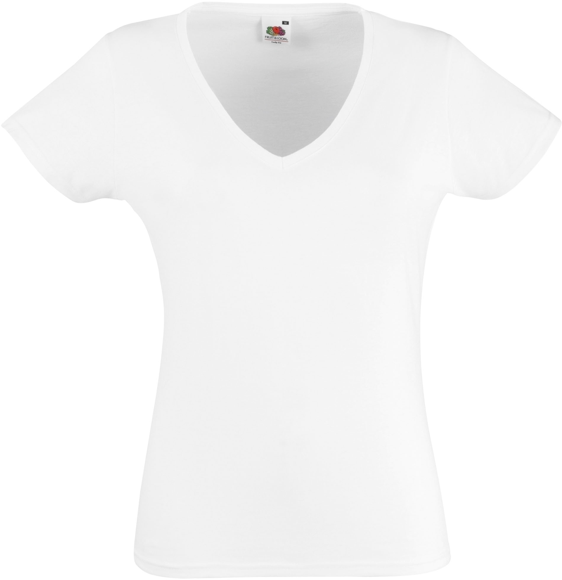 T-SHIRT FEMME COL V VALUEWEIGHT (61-398-0) White Blanc, Ã personnaliser avec le logo de votre club. T-SHIRT FEMME COL V VALUEWEIGHT (61-398-0) White Blanc