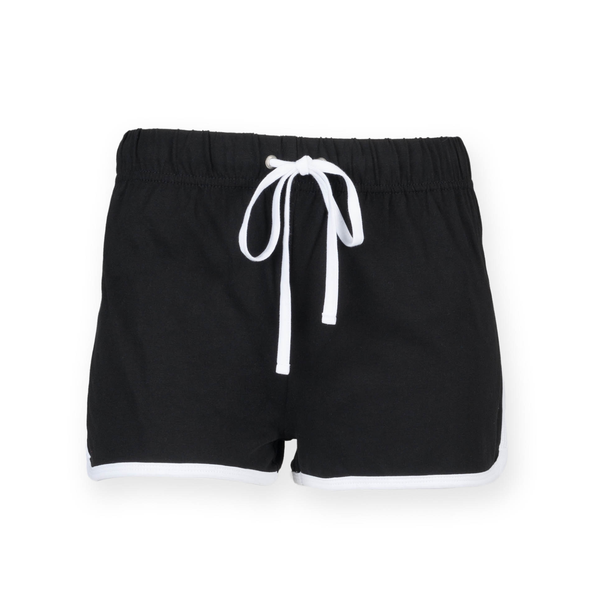 Short Femme Rétro Black / White Noir, à personnaliser avec le logo de votre club. Short Femme Rétro Black / White Noir